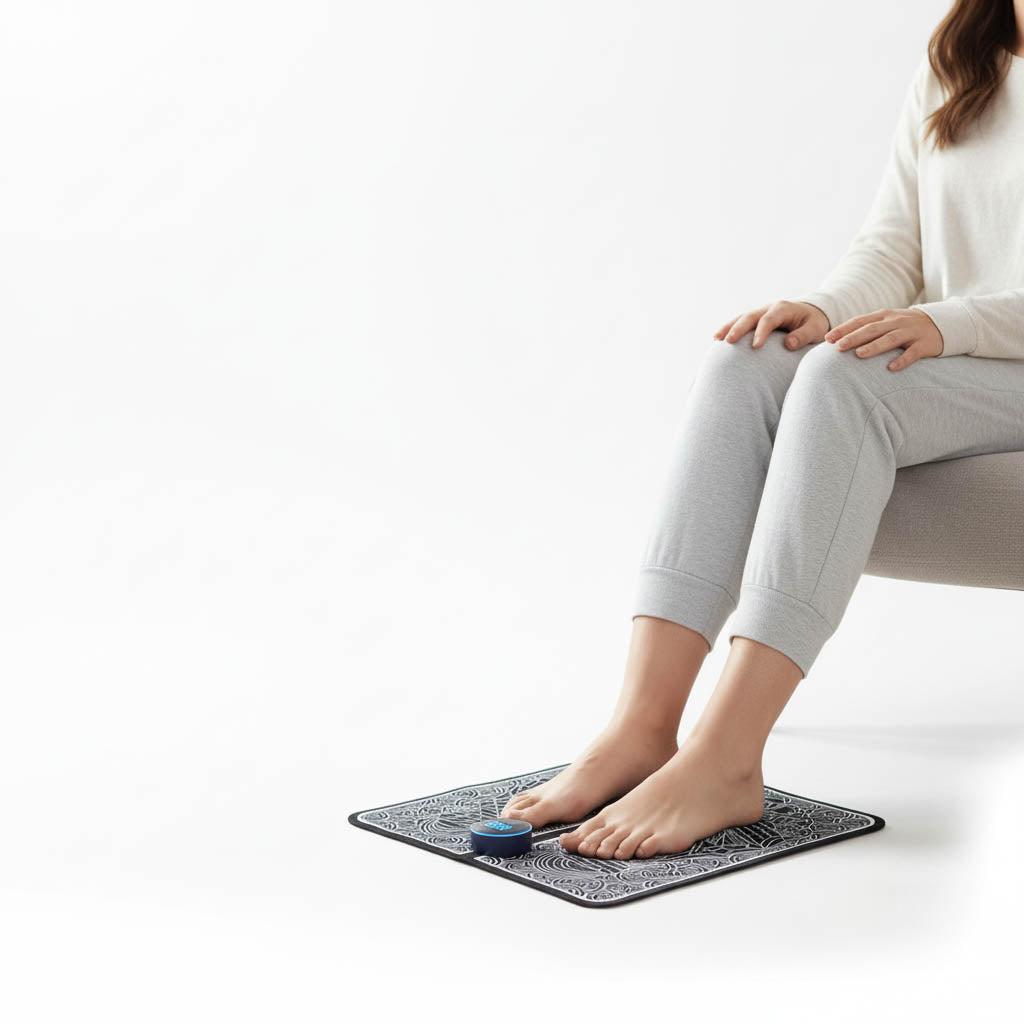 EMS Foot Massager Mat - Electric Muscle Stimulation - Portable & Rechargeable Circulation Relief