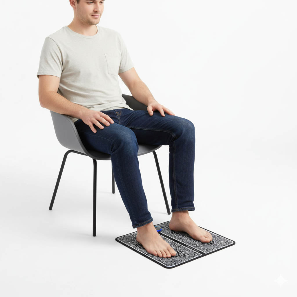 EMS Foot Massager Mat - Electric Muscle Stimulation - Portable & Rechargeable Circulation Relief
