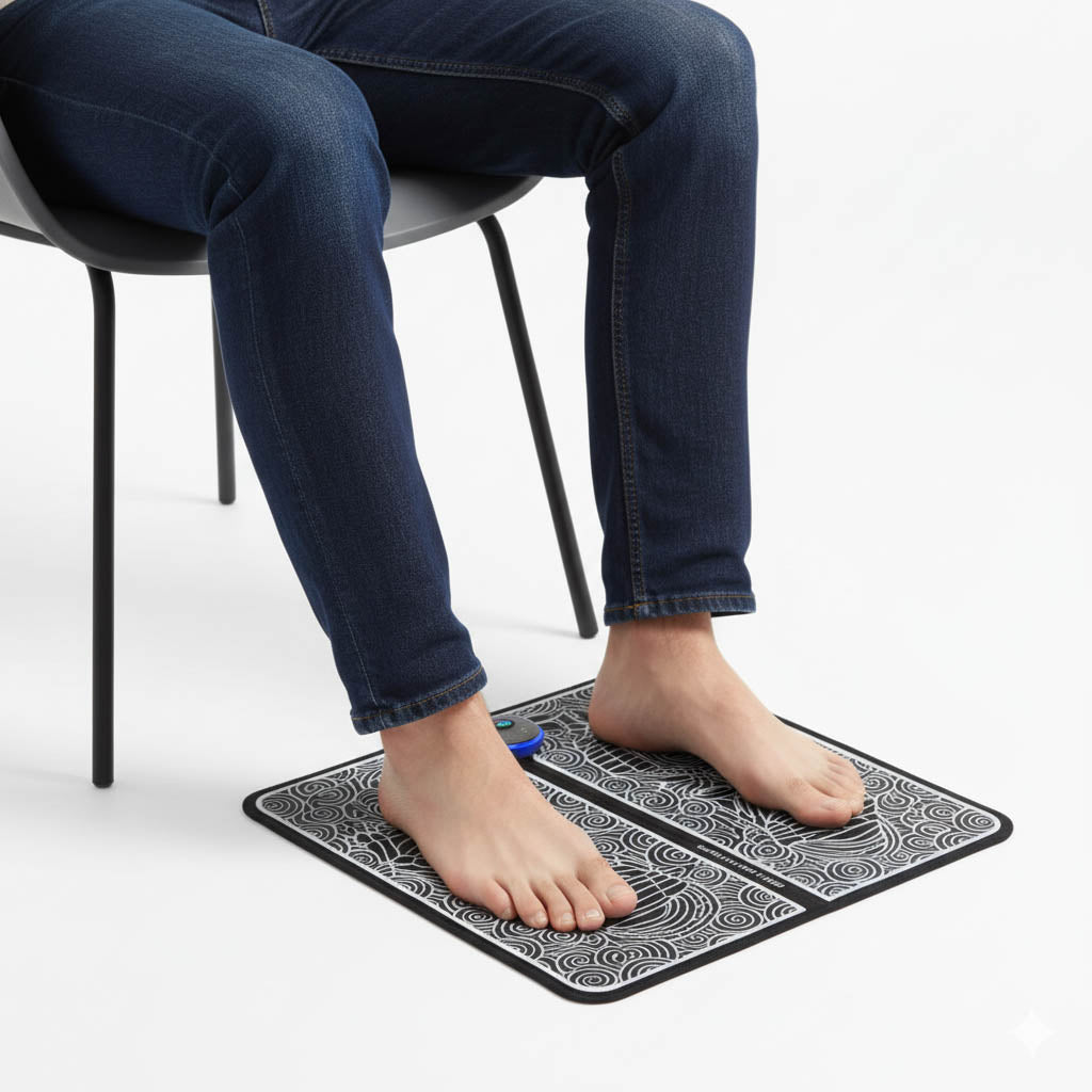EMS Foot Massager Mat - Electric Muscle Stimulation - Portable & Rechargeable Circulation Relief