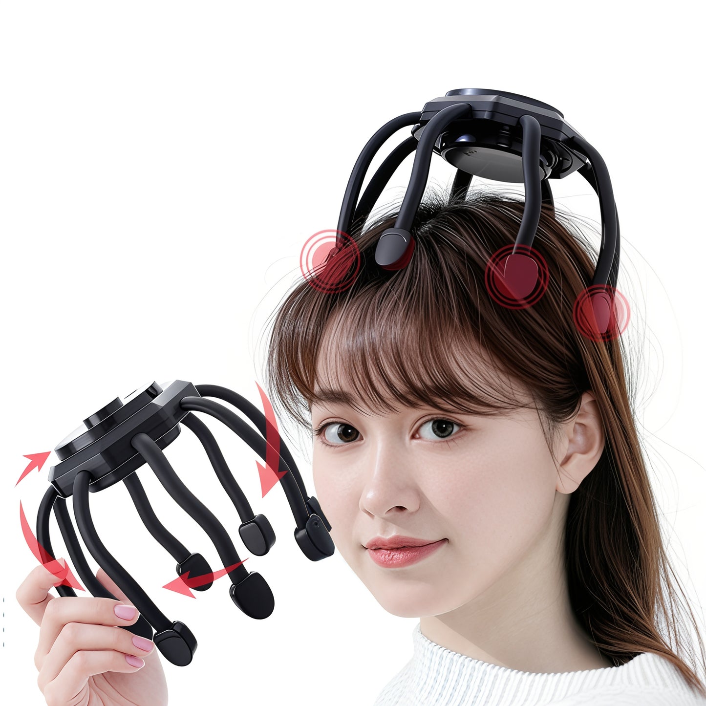 Electric Octopus Head Massager & Scalp Stimulator - Deep Relaxation & Stress Relief
