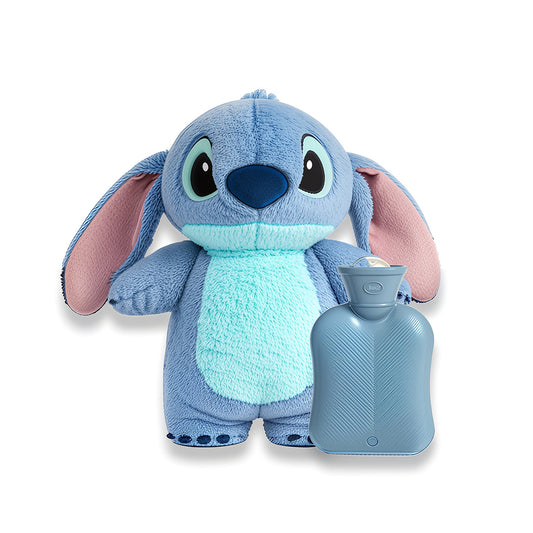 Official Disney Stitch Hot Water Bottle Soft Plush Cover for Comfort & Pain Relief